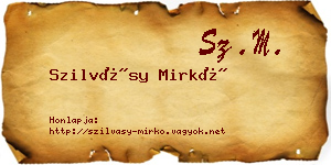 Szilvásy Mirkó névjegykártya